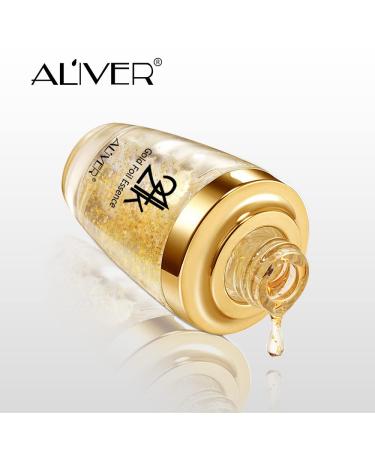 24K Gold Face Essence with Hyaluronic Acid Serum for Anti-Aging and Wrinkle Reduction - Moisturizing and Firming Treatment for Skin Care - Buy Online on GoSupps.com