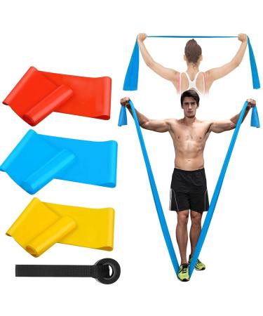 Fitnessbander resistance straps strength training gymnastics band Extra long resistance band training band fitness band resistance band latex elastic stretch straps exercise band fitness straps for yoga red blue yellow - Buy Online on GoSupps.com