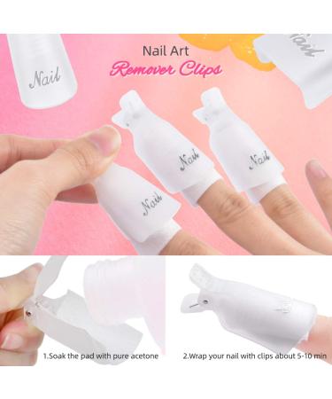 Gel Nail Polish Remover Kit - TsMADDTs 10pcs Remover Clips, Cuticle Trimmer, Nail Cotton Pads, Brush, File - 400/4000 Grit - Buy Online on GoSupps.com