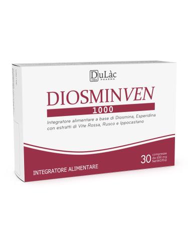 Blood Circulation Tablets Dul c 30 Tablets with Diosmin Hesperidin Red Vine Butcher's Broom Horse Chestnut for Haemorrhoids Treatment Leg Circulation Piles Treatment - Diosminven 1000