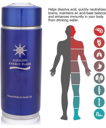 Bouteille D'eau Alcaline en Acier Inoxydable Flacon de Tasse D' quilibre nerg tique pour la sant (Bleu) - Buy Online on GoSupps.com