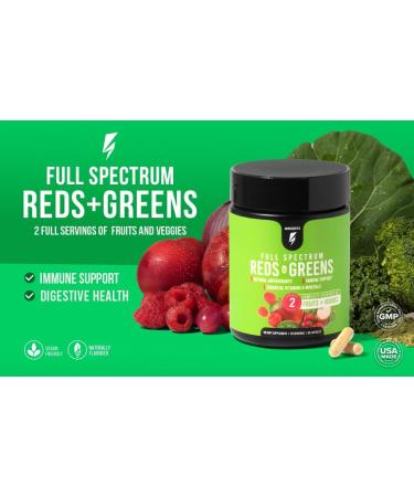 InnoSupps Full Spectrum Reds & Greens | PhytoServ 2 Servings of Fruits + Veggies Per Serving Spirulina Chlorella Antioxidants  - Buy Online on GoSupps.com