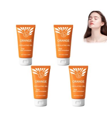 ZLHHRZJX Set of 4 orange exfoliating gels for face and body natural peel/eling gel for all skin types deep cleansing peel/eling gel smooth skin gentle facial exfoliant and