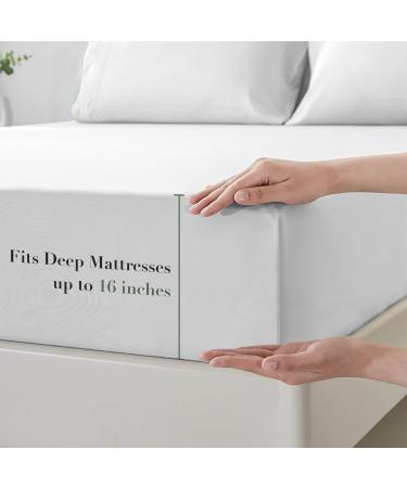 Queen Fitted Sheet Only - Premium 1800 Microfibre Fitted Sheet Deep Pocket Up to 16" - Ultra Soft Fitted Bottom Sheet Shrinkage and Fade Resistant (Queen  White) - Buy Online on GoSupps.com