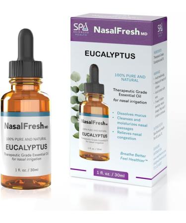 NasalFresh MD - Eucalyptus Essential Oil - Nasal Irrigation - Congestion Relief - Nasal Wash Additive - High Grade Essential Oil - Cleanses & Moisturizes Nasal Passages - 1oz - Buy Online on GoSupps.com