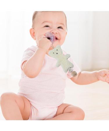Nmkeqlos Plush Bear Baby Pacifier Holder Clip | Soothing Pacifier Clip for Boys - Biting Toy Holder for All Pacifiers - International Shipping Available - Buy Online on GoSupps.com
