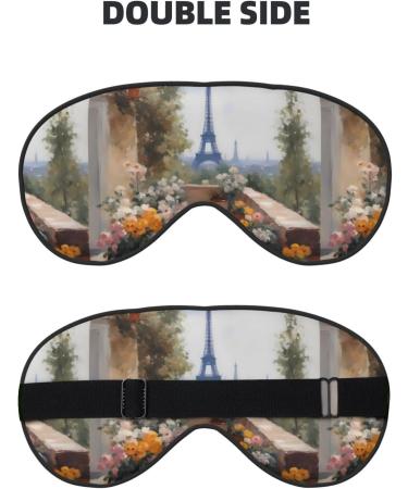 Eiffel Tower Adjustable Blackout Sleep Mask - Unisex Eye Mask for Travel Yoga & Naps - Buy Online on GoSupps.com