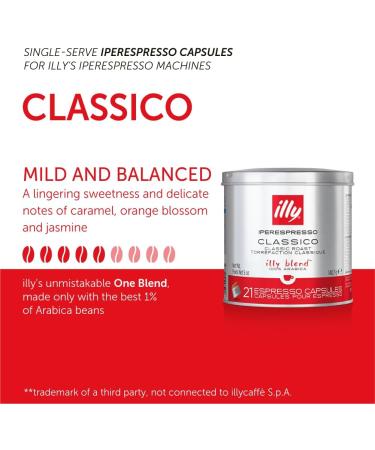 illy Coffee iperEspresso Capsules - Single-Serve Coffee Capsules & Pods - Single Origin Coffee Pods Classico Medium Roast with Notes of Caramel - For iperEspresso Capsule Machines 21 Count Classico Medium Roast 21 count (Pack of 1) - Buy Online on GoSupps.com