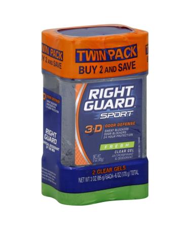 Right Guard Sport Fresh Clear Gel Antiperspirant & Deodorant 2-3 oz. Pack