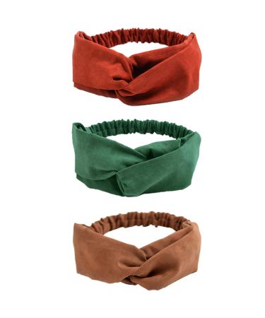 15PCS Solid Color Women Twisted Headbands - Vintage Suede Criss Cross Elastic Hair Bands for Girls & Women - Buy Online on GoSupps.com