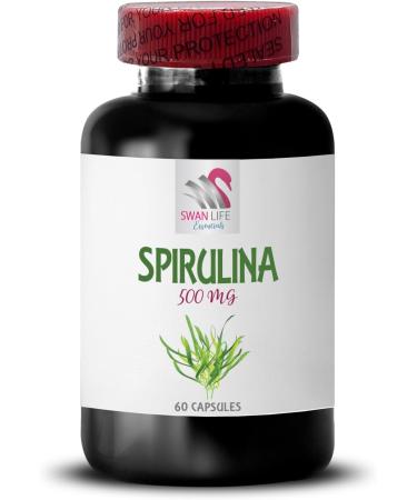 immune defense supplement - spirulina and chlorella capsule - SPIRUILINA 500MG - spirulina tablets - spirulina and chlorella powder organic - Spirulina Herbal Supplements - blue spirulina - 1 bottle - Buy Online on GoSupps.com