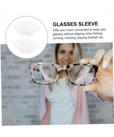 Lalafina 20-Piece Clear Glasses Slipcover Set | Transparent Silicone Holders for Sunglasses & Frames | Slipproof Ear Sparkling White | 6x0.3x0.3cm - Buy Online on GoSupps.com