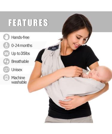 CUBY Baby Carrier Sling - Adjustable Newborn Essentials for Comfortable Nursing - Dark Grey - Buy Online on GoSupps.com