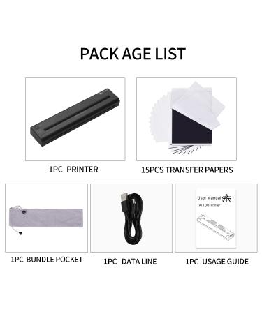 YTATTOO Cordless Tattoo Stencil Printer 2023 - Rechargeable Transfer Machine with 15 Transfer Papers - Compatible with iOS Phone/Pc - Black - Buy Online on GoSupps.com