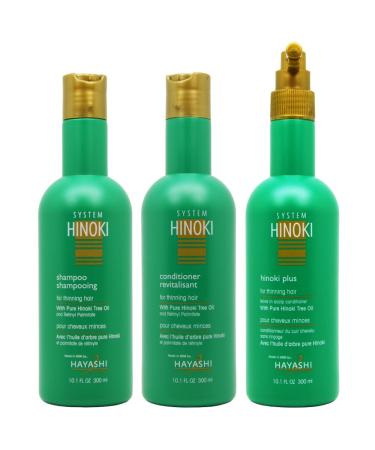 Hinoki Shampoo & Conditioner & Hinoki Plus for Thinning Hair 10.1oz"Set"
