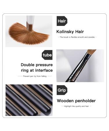 Yasterd 100% Kolinsky Acrylic Nail Brush - Size 18 Oval Crimped Shaped - Professional Manicure Tool with Black Wood Handle - Buy Online on GoSupps.com