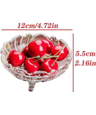 Fruit for Kitchen Household Small Glass Fruit Snack Candy Plate Three-Legged Design Fruit Bucket Creative Mini Fruit Plate Dessert Decorative Fruit Plate Tableware - Buy Online on GoSupps.com