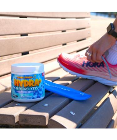 Yummy Sports Hydra+ Electrolyte Instant & Long-Lasting Hydration - Electrolyte Powder with Himalayan salt Coconut Water Powder Vitamin C Magnesium & Potassium Citrate 30 Servings 210g - Blue Raspberry - Buy Online on GoSupps.com