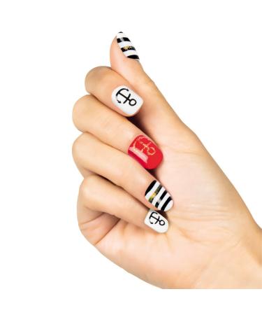 Amakando Art Nail Marine Look - 24 pieces - Artificial fingernail navy sticking nails Piratin art fingernails matrosine party nails Seepfahrt Maritime nails