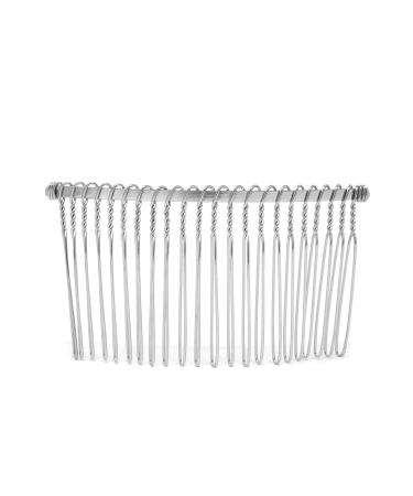 Honbay 6PCS Silver Fancy DIY Hair Clips Metal Wire Hair Combs Bridal Wedding Veil Combs (22 teeth)