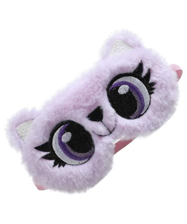 1pc Plush Eye Mask Cloth Purple Girl Cartoon Panda Light Purple