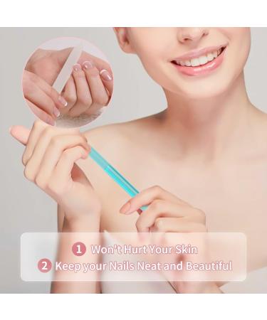 3 Pcs Glass Cuticle Pusher Nail File Set - Double Sided Crystal Glass with Grit - Cuticle Care Tool for Women Girls in Nail Salons and Homes (Pink Blue Transparent) - Buy Online on GoSupps.com