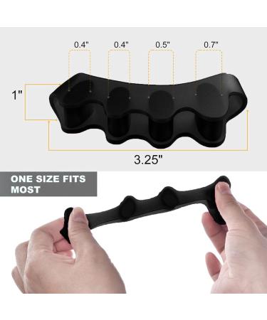 Gel Toe Spacers (2 Pair) - Bunion Corrector for Women Men - Toe Separator, Hammer Toe Straightener, Stretcher - Big Toe Separators (Black) - Buy Online on GoSupps.com