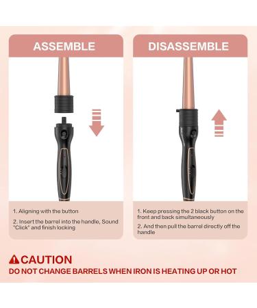 DAN Technology 5 in 1 Curling Iron Set - Dual Voltage Hair Curler with 5 Ceramic Barrels 2 Heat Settings & Heat Protective Glove - Adjustable Temperature Rose Gold - Buy Online on GoSupps.com