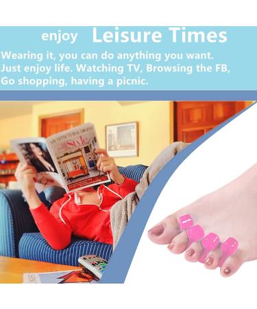 ZaxSota Pedicure Toe Separators - Washable Toe Spacers for Nail Polish, Orthopedic Bunion Relief - 2 Pairs Pink - Buy Online on GoSupps.com