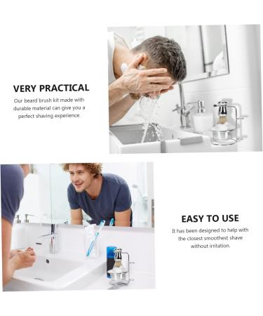Fomiyes Beard Brush Holder & Stainless Steel Face Care Set - Razor Foam Cup & Grooming Essentials for Men - Buy Online on GoSupps.com