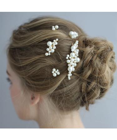 LEDSHLIU Elegant Handmade Hair Clips - 5 Piece Pearl Hair Accessories for Ladies & Girls - Buy Online on GoSupps.com