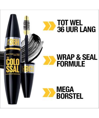 Maybelline New York The Colossal 36H Waterproof Mascara - Volume & Long-Lasting Very Black 10ml | International Shipping Available - Buy Online on GoSupps.com