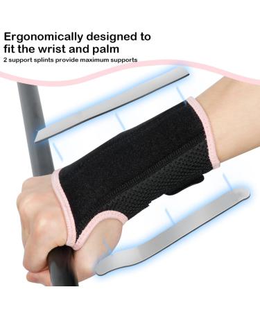 Nucamper Breathable Wristwear with Metal Stabilizer | Adjustable Wrist Bandage for Arthritis & Sprains | Lightweight Support for Men & Women - Right Hand (Balk-Rosa S/M) - Buy Online on GoSupps.com