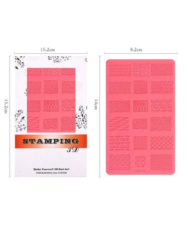 4pcs Mix Nail Art Silicone Printing Templates | 3D Soft Nail Carving Mold Stencils for Manicure - Buy Online on GoSupps.com