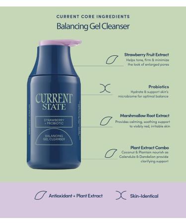 Balancing Gel Cleanser with Strawberry + Probiotic - Refreshing Face Wash for Oily Skin 5.1 fl oz | Current State - Buy Online on GoSupps.com