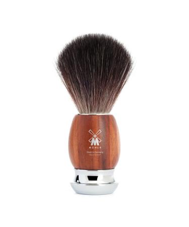 M HLE Vivo shaving brush - shaving brush made of black fibre - handle made of fine plum wood and metal accents - vegan
