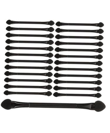 NOLITOY 25 Pcs Double Ended Eye Shadow Stick Makeup Eyeshadow Makeup Use Lipstick Brush Black Plastic