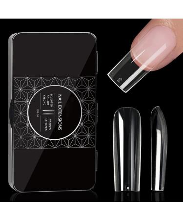 Durable Clear Gel Nail Tips False Nails Art Extensions Suitable for Nail Enthusiasts and DIY Lovers - Buy Online on GoSupps.com