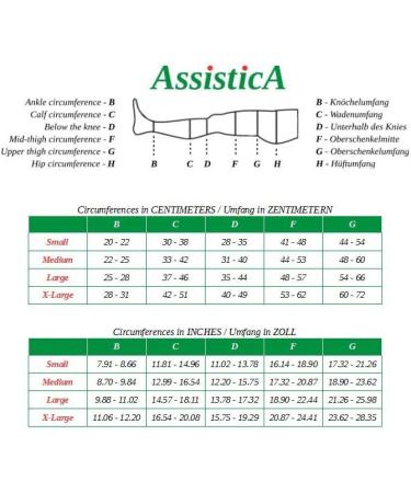 ASSISTICA Medical Compression Stockings Class 2 Thigh High Socks - 23-32 mmHg, Closed Toe, 170-182cm/Medium Black - Buy Online on GoSupps.com