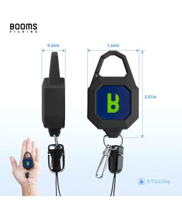 Booms Fishing RG4 2-Pack Retractable Gear Tether | Heavy Duty Locking Fly Fishing Retractor | 27.5 Steel Cord | Black 7.7oz (2 Pack) - Buy Online on GoSupps.com