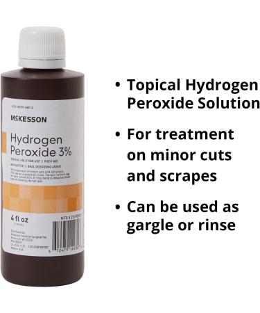 McKesson Antiseptic Hydrogen Peroxide 3% 4oz Bottle - Pack of 24 - Buy Online on GoSupps.com