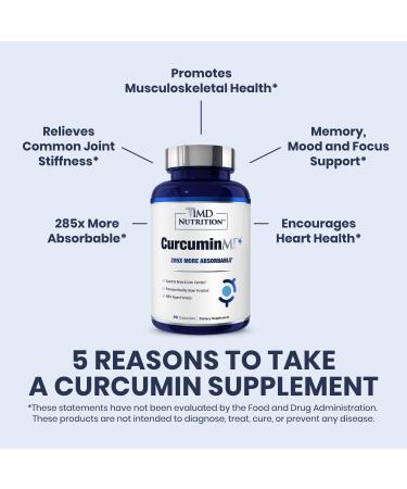 1MD Nutrition CurcuminMD Plus - Turmeric Curcumin with Boswellia Serrata - 285x More Absorbable | Joint Stiffness, Muscle Recovery, and Mood Support | 180 Capsules (3-Pack) 60 Count (Pack of 3) - Buy Online on GoSupps.com