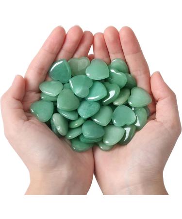 XIANNVXI Green Aventurine Crystal Heart Stones - 20 Pcs Natural Healing Gemstones for Meditation and Energy Balancing - Buy Online on GoSupps.com
