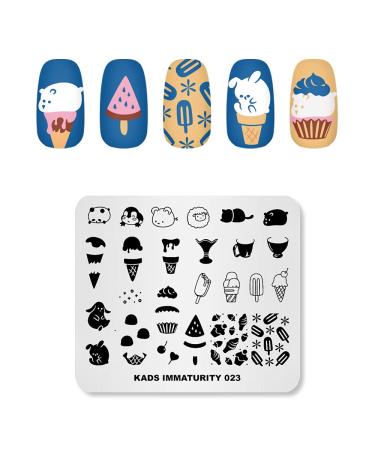 Kads nail art stamp Template of the unripe cute design picture plate Stamping plate for nail art diy tools for manicure ice cream (IM023)