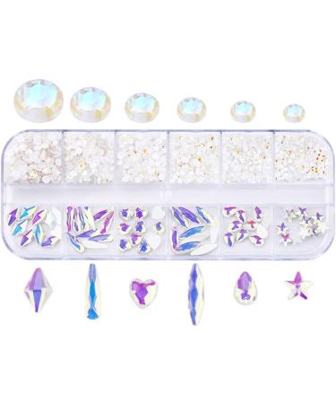 12 Grids Glass Nail Art Decorations Multi-Shape Multi-Size Nails Ornaments Manicure Decor DIY Crafts Accessories Nail Art Decoration 3d - Buy Online on GoSupps.com