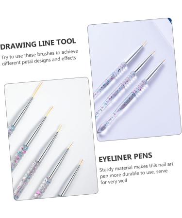 DOITOOL 2sets Nail Art Drawing Pen Liner Paint Nail Art Point Drill Nail Gel Nail Kit Nail Art Tools Nail Salon Supply Nail Detail Brush Alloy Pen Holder Transparent Handle Miniature - Buy Online on GoSupps.com