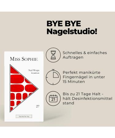 Original Miss Sophie Pedi Wraps | Too Hot for You Pedicure | 27 Ultra-Thin Nail Polish Strips for Natural Acrylic Gel & Shellac Nails - International Shipping Available! - Buy Online on GoSupps.com