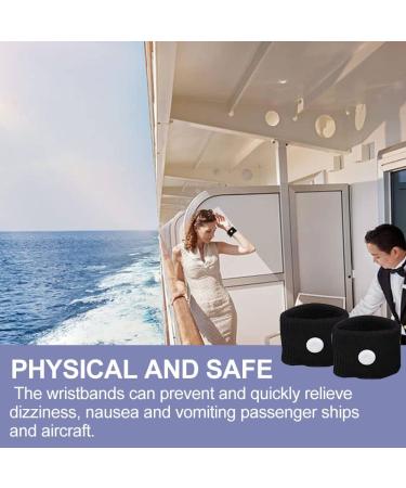 4 Pairs Motion Sickness Bands - Travel Wristbands for Car Sea & Air - Nausea Relief Wristbands (Black - Buy Online on GoSupps.com