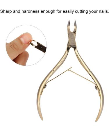Stainless Steel Nail Cuticle Nipper Clipper Harder Skin Scissor Nail Manicure Tool Gold Flexible Control Toenail Pliers Suitable for Home Nail Salon Use - Buy Online on GoSupps.com