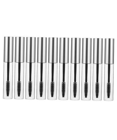 FOMIYES 10pcs Mascara Empty Tube Creme Makeup Multi- Use Mascara Tubes Lip Gloss Bottle Silver Plastic